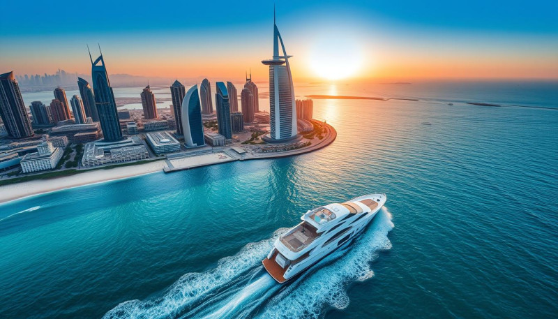 Dubai coastline by yacht